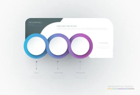 Vector Infographic 3d circle label template design. Stock Illustration