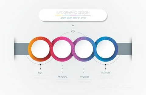 Vector Infographic 3d circle label template design. Stock Illustration