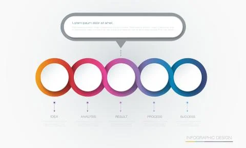 Vector Infographic 3d circle label template design. Stock Illustration