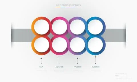 Vector Infographic 3d circle label template design. Stock Illustration