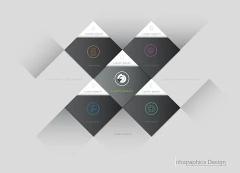 Vector Infographic 3d geometric label, template design. Stock Illustration