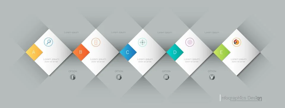 Vector Infographic 3d geometric label, template design. Stock Illustration