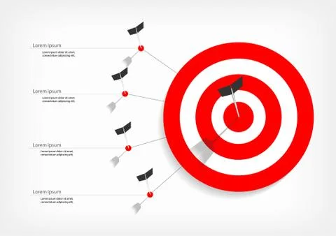 Vector : Infographic of arrows and archery target Stock Illustration