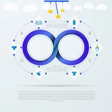 Vector infographic for baby things store with Mobius stripe イラスト素材