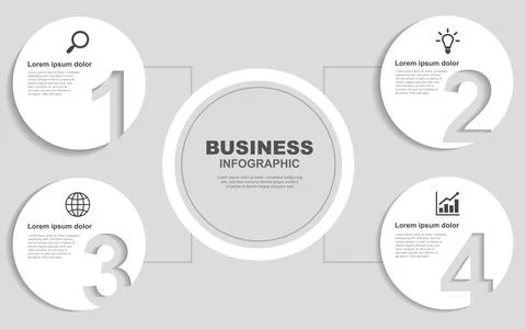 Vector infographic business presentation template with circular interconnec.. Stock Illustration