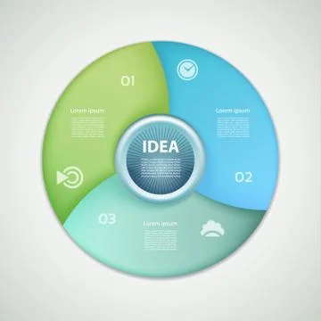 Vector infographic circle. Template for graph, cycling diagram, round chart, Stock Illustration