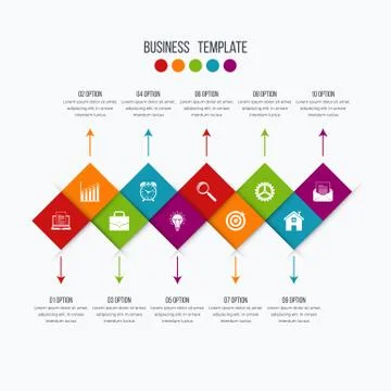 Vector infographic design 10 options Stock Illustration