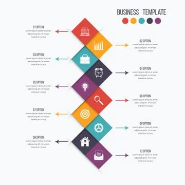 Vector infographic design 10 options Stock Illustration
