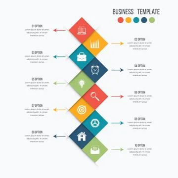 Vector infographic design 10 options Illustrazione stock