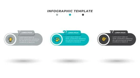 Vector Infographic design label with number options and 3 steps. Illustrazione stock