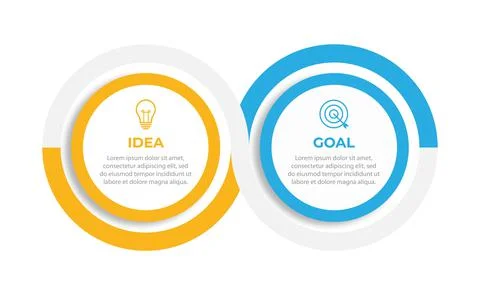 Vector infographic design template with 2 options or steps. Can be used for p Stock Illustration