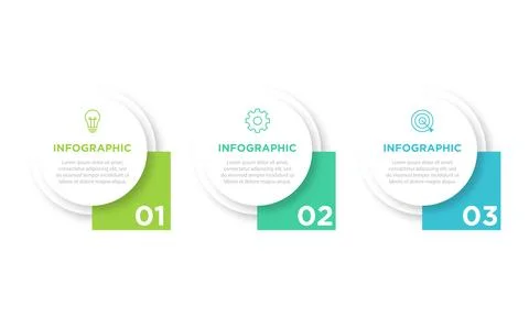 Vector infographic design template with 3 options or steps Stock Illustration