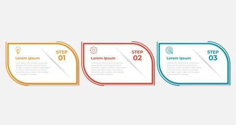 Vector infographic design template with 3 options or steps Stock Illustration