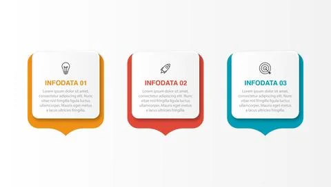 Vector infographic design template with 3 options or steps Stock Illustration