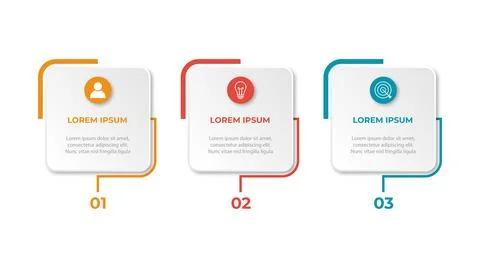 Vector infographic design template with 3 options or steps Stock Illustration