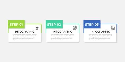 Vector infographic design template with 3 options or steps Stock Illustration