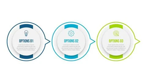 Vector infographic design template with 3 options or steps Stock Illustration