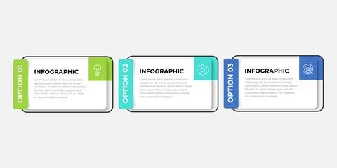 Vector infographic design template with 3 options or steps Stock Illustration