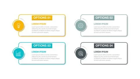 Vector infographic design template with 4 options or steps Stock Illustration