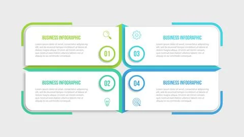 Vector infographic design template with 4 options or steps Stock Illustration