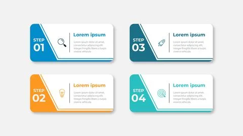 Vector infographic design template with 4 options or steps Stock Illustration