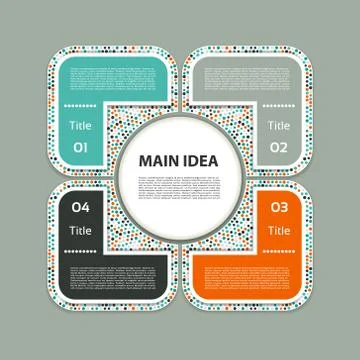Vector infographic design template. Business concept with 4 options, parts, s Stock Illustration