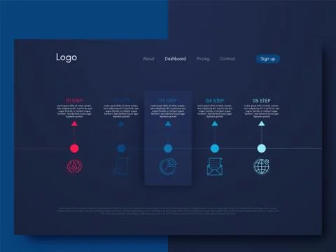 Vector Infographic design template with five option Illustrazione stock