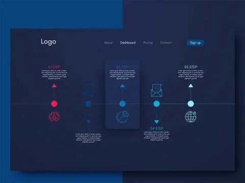 Vector Infographic design template with five option Illustrazione stock