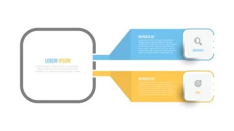 Vector infographic diagram label design with 2 options or steps. Illustrazione stock