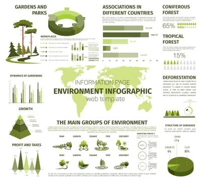 Vector infographic for forest and green nature Ilustração Stock