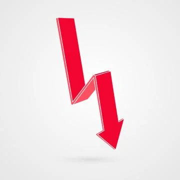 Vector infographic illustration. Down red arrow symbol Stock Illustration