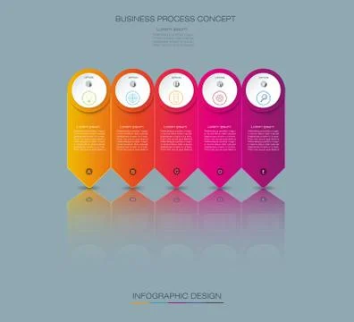 Vector Infographic label design with 5 options Stock Illustration