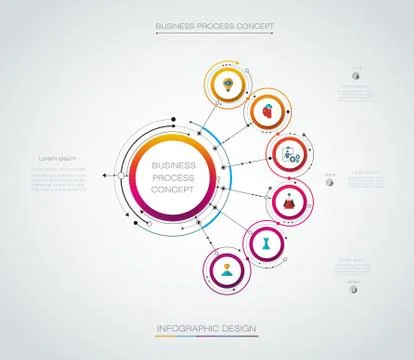 Vector Infographic label design with 5 options Stock Illustration
