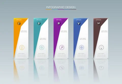 Vector Infographic label design with icons and 5 options Stock Illustration