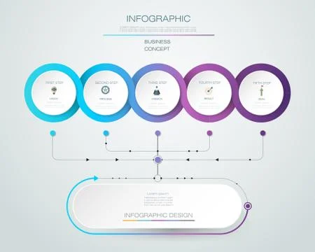 Vector Infographic label design with icons and 5 options or steps Stock Illustration