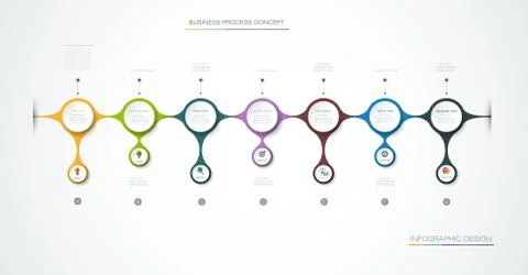 Vector Infographic label design with icons and 7 options or steps Stock Illustration