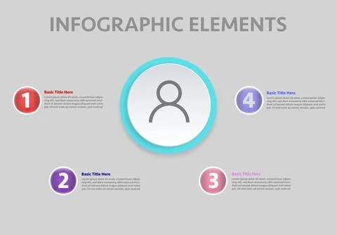 Vector Infographic label design template with icons and 4 options or step Stock Illustration