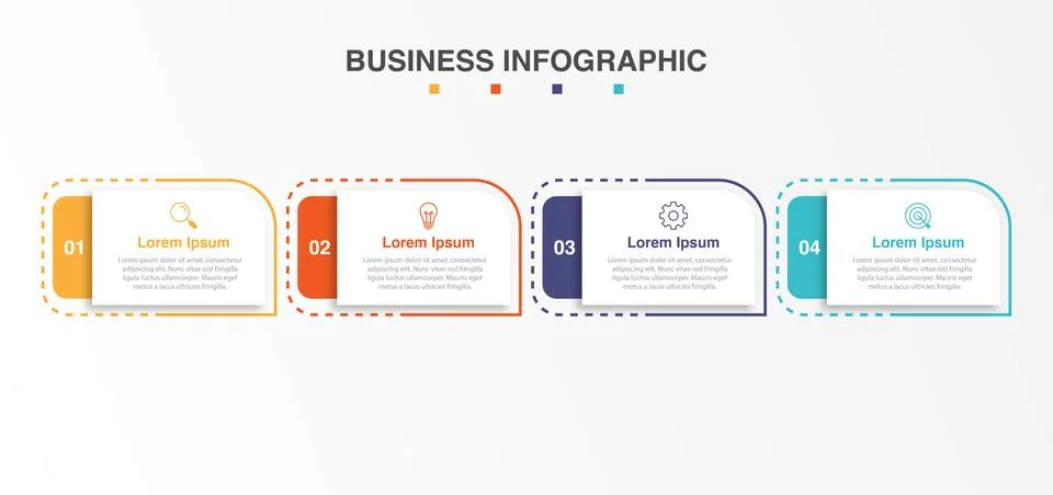 Vector Infographic label design template with icons and 4 options or steps... Stock-Illustration