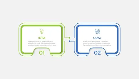 Vector Infographic label design template with icons and 2 options or steps. Stock Illustration