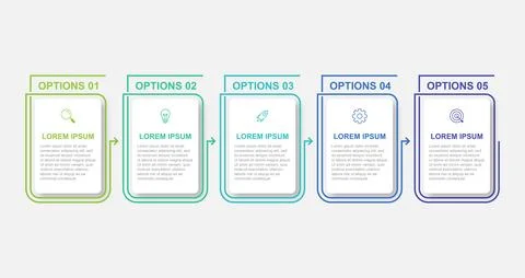 Vector Infographic label design template with icons and 5 options or steps. Stock-Illustration