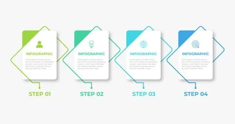 Vector Infographic label design template with icons and 4 options or steps... Stock Illustration