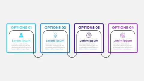 Vector Infographic label design template with icons and 4 options or steps... Stock Illustration