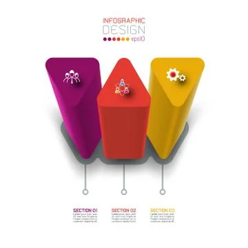 Vector Infographic label design with triangle columns design. Stock Illustration