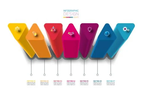 Vector Infographic label design with triangle columns design. Stock Illustration