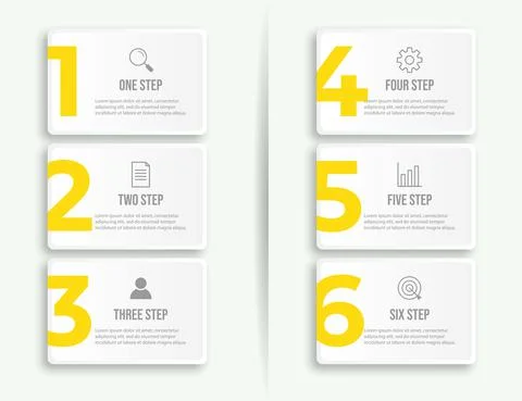 Vector infographic label template with icons. 6 options or steps. Infographic Stock Illustration