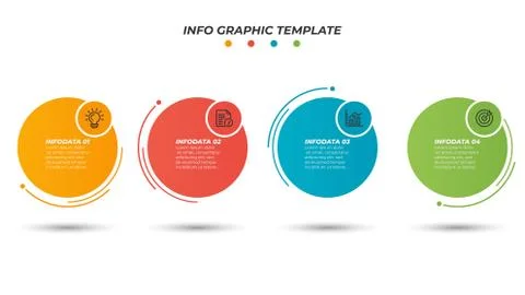 Vector infographic paper layout design template with 4 options, steps. Illustrazione stock