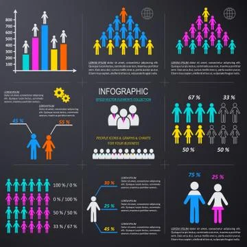 Vector infographic people icons collection Illustration