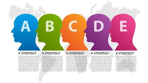 Vector Infographic. Person head with circular arrows. Infographics for business Stock Illustration
