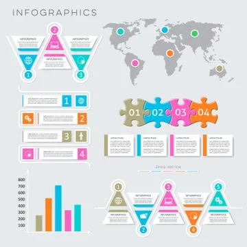 Vector infographic presentation templates Illustration