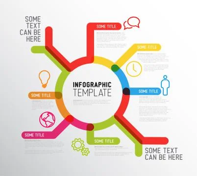 Vector Infographic report template made from thick marker lines with icons Stock Illustration